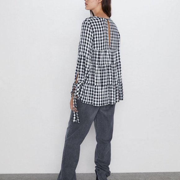 [ZARA] gingham blouse - Picture 4 of 7